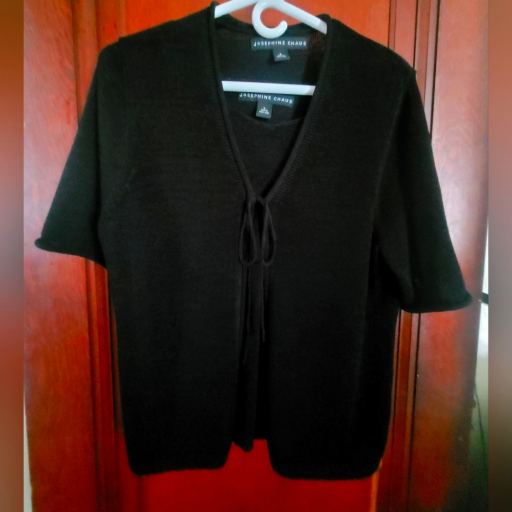 2 Pc Set Josephine Chaus cardigan/tank Size L.